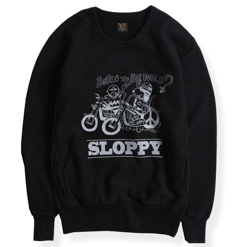 HEAVY WEIGHT FORNT V SWEAT &quot;SLOOPY&quot; (BLK)
